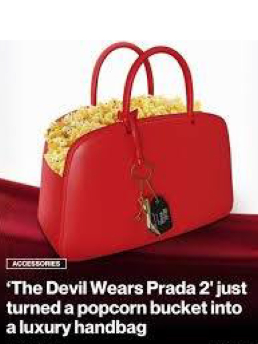 Devil Wears Prada 2 Popcorn Bucket / Handbag  The Butter Birkin NEW!